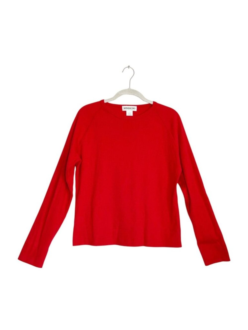 Mendocino Women's Long Sleeve Pullover Top in Red - Sz L